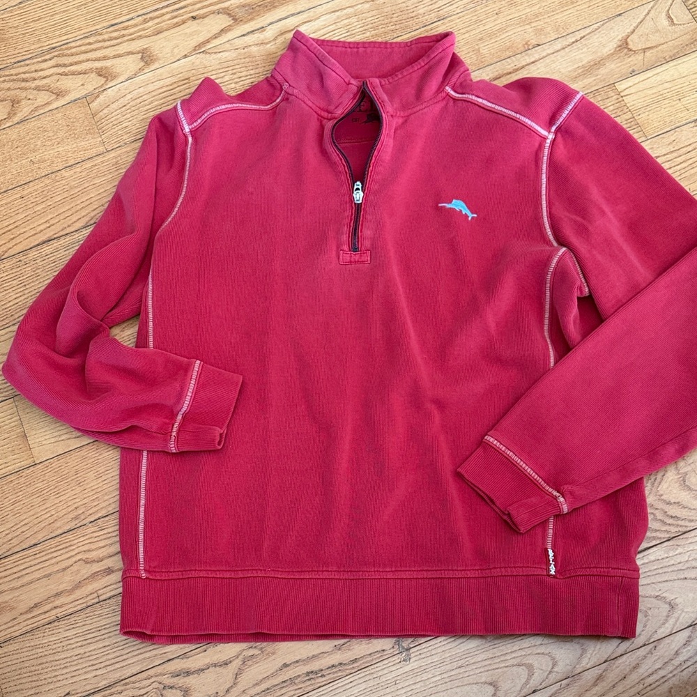 Men's Tommy Bahama Red 1/4 Zip - RELAX - size large